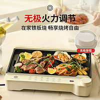 88VIP：LIVEN 利仁 电烤盘分区韩式电烧烤炉家用室内烤串机无烟多功能小型电烤盘