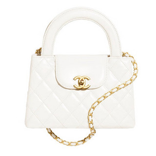 香奈儿（Chanel）女士迷你牛皮奢侈品斜跨链条手提包 香奈儿女包 白色