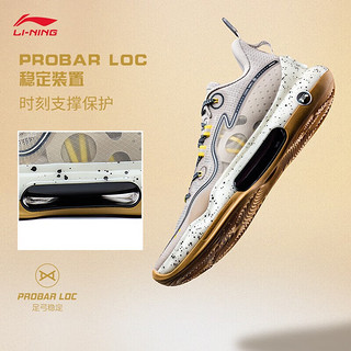 LI-NING 李宁 驭帅EVOLUTION LOW丨篮球鞋男鞋冰爽减震稳定实战鞋ABAS161 燕麦灰-5 44