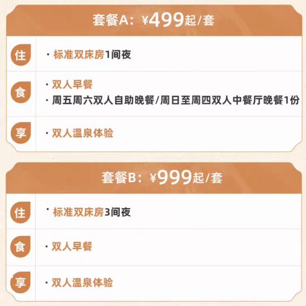 温泉界的实力派，一泊二食还带温泉！福州梧桐君澜温泉度假酒店 标准双床房1-3晚（含双早+可选正餐+温泉体验）