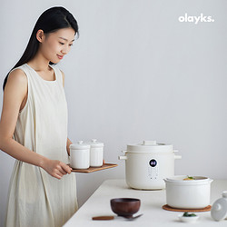 olayks 欧莱克 原创设计电炖锅陶瓷炖盅隔水炖家用煲汤炖汤燕窝煮粥