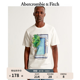 ABERCROMBIE & FITCH男装女装装 24春夏美式圆领短袖百搭重磅T恤 357479-1 白色 XL (180/116A)