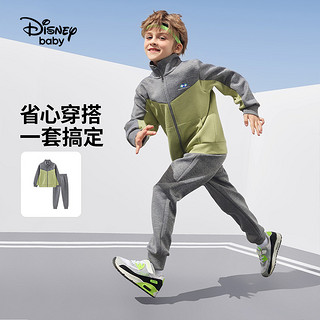 迪士尼男童速干长袖套装2024春秋儿童户外洋气运动两件套童装
