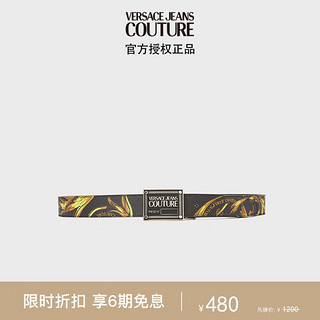 VERSACE 范思哲 Jeans Couture男士Garland板扣皮带 黑色 90礼物