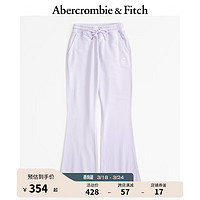 Abercrombie & Fitch 女装 24春美式小麋鹿时尚卫裤高腰喇叭运动卫裤 355676-1 浅紫色 L  (165/84A)