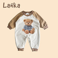 兰咖小熊 婴儿长袖连体衣 59cm(0-3个月宝宝)