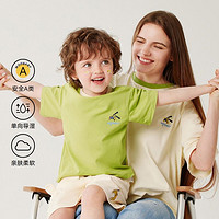 woobaby 亲子装短袖T恤圆领上衣男童女童23夏新品