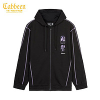 Cabbeen 卡宾 男装连帽夹克春秋款纯棉字母印花外套宽松H