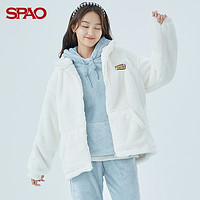 SPAO 女士毛呢外套秋冬新款印花立领仿羊羔绒外套SPFZC4TS21