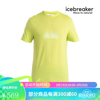 icebreaker男款美丽诺150 Tech Lite IB Grown Naturally短袖T恤-0A56WY A89-翠缥 S