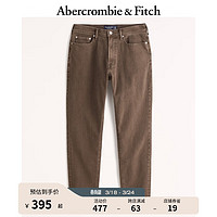 Abercrombie & Fitch 男装 24春美式运动风修身休闲宽松深棕色牛仔裤 342158-1 深棕色水洗 31/32 (180/78A)