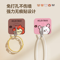 沃德百惠(WORTHBUY)家用强力挂钩粘胶贴墙壁承重无痕挂勾贴钩免打孔钩子卡通小熊粘钩 范范兔5个装