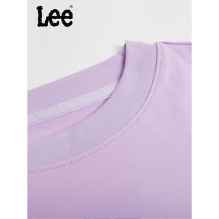 Lee童装长袖T恤上衣2024春季女童女孩淑女百搭印花长袖儿童卫衣 浅紫色 120cm