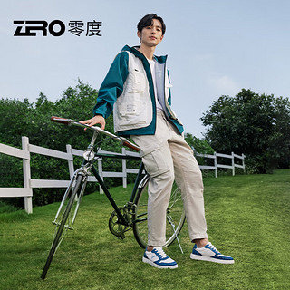 零度Zero板鞋男2024年春季日常舒适休闲运动鞋拼色透气轻便柔软鞋 白蓝 39