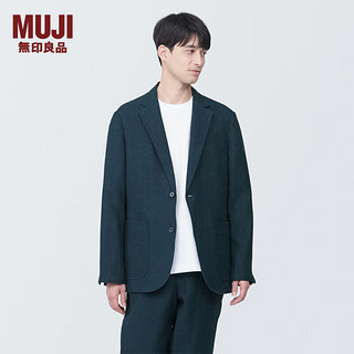 无印良品 MUJI 男式 麻 夹克 男士外套夏季款 AD0VGA4S 藏青色 XL 180/104A