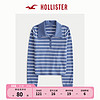 HOLLISTER24年春夏新款修身条纹短款长袖Polo衫上衣 女 357363-1 蓝色条纹