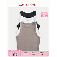 HOLLISTER24春夏3件装弹力罗纹高领背心吊带衫 女 357869-1 黑色 - 白色 - 浅棕色 M (165/92A)