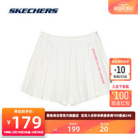 SKECHERS 斯凯奇 夏季速干凉感运动裙裤白色户外印花百褶短裤L223W106