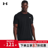 安德玛 UNDERARMOUR)男子短袖春夏跑步T恤衫运动服户外休闲干爽透气半袖 1369743-001黑色/轻质 L