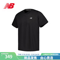 NEW BALANCE短袖24男款休闲舒适运动跑步针织短袖 BK MT41253 S