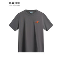 马克华菲短袖T恤男2024春夏圆领字母刺绣休闲男女同款T恤衫 003中灰 M