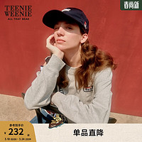 TEENIE WEENIE 小熊春装个性圆领卫衣时尚复古基础款上衣女 中灰色 170/L