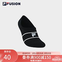 FILA 斐乐 FUSION潮牌船袜情侣款新款男袜简约运动休闲袜女 深黑-BK S