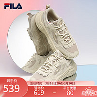 FILA 斐乐 官方MARS 1S+女鞋复古运动鞋新款跑步鞋火星鞋 燕麦色-OM 37.5