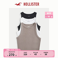 HOLLISTER24春夏3件装弹力罗纹高领背心吊带衫 女 357869-1 黑色 - 白色 - 浅棕色 L (165/100A)