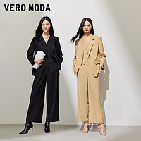 VERO MODA 2024春夏新款西装外套马甲休闲裤套装早春宽松通勤