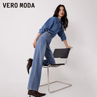 VERO MODA 衬衫2024春夏新款休闲舒适长袖牛仔衬衫女宽松韩系外套