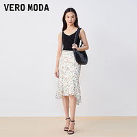 VERO MODA 半身裙2023秋冬新款高腰花朵纹理鱼尾