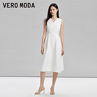 VERO MODA 连衣裙2024春夏新款肌理印花约会中长裙收腰