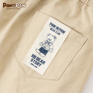Paw in Paw PawinPaw卡通小熊童装2024年春季男童工装风休闲纯色长裤 Beige米色/35 150