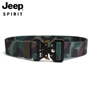 JEEP SPIRIT 吉普磁力扣机能腰带男士皮带休闲户外帆布裤带织尼龙帆布皮带 402黑色