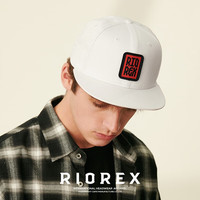 力嘶(RIOREX)帽子男平檐街头潮牌欧美风嘻哈帽平沿帽低调大头围hiphop帽 白色 62cm(61-63cm可调节)