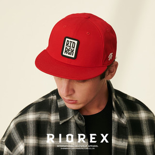 力嘶（RIOREX）帽子男平檐街头潮牌欧美风嘻哈帽平沿帽低调大头围hiphop帽 红色 60cm（59-61cm可调节）