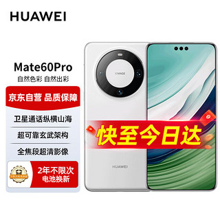 华为（HUAWEI）手机 Mate 60 Pro 12GB+512GB 白沙银 【2年电池换新套装】