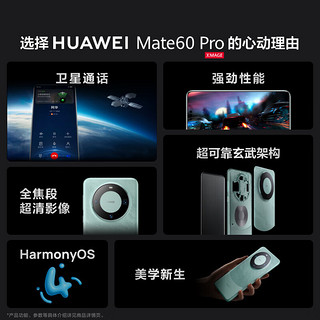 华为（HUAWEI）手机 Mate 60 Pro 12GB+512GB 白沙银 【2年电池换新套装】