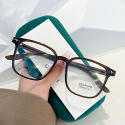 erilles显瘦大框眼镜框深茶色161非球面镜片