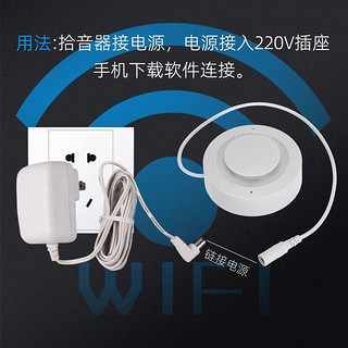 振皓霆 无线连接WiFi网络拾音器 手机远程实时听音插内存卡录音高保真清晰全向集音WF-390 白色 无内存卡