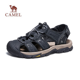 骆驼（CAMEL）店夏户外时尚运动休闲凉鞋男款真皮包头洞洞沙滩鞋 G13M307071卡其（男款） 40