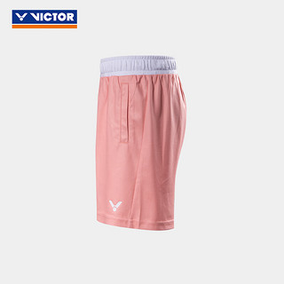 VICTOR威克多2024羽毛球服 儿童针织运动短裤设计青少系列短裤 短裤R-42202 I（甜瓜橘） 145CM