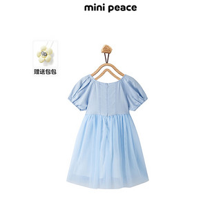 MiniPeace太平鸟童装夏新女童连衣裙F2FAE2205 牛仔蓝色 120cm