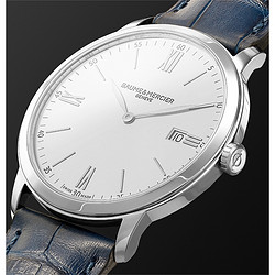 BAUME & MERCIER 名士 Baume＆Mercier名士Classima男精钢石英腕表（白色表盘）