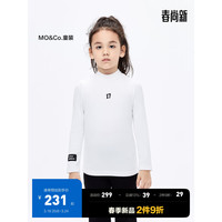 little MO&Co.little moco童装24春装男女童半高领长袖T恤打底衫KBD1TEE012 黑色  120/60