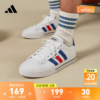 adidas DAILY 3.0休闲篮球运动帆布鞋小白鞋男子阿迪达斯 白色/蓝色/红色 42(260mm)