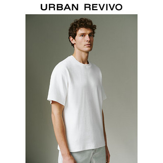 UR2024夏季男装时尚简约高阶质感肌理圆领T恤衫UML440043 本白 XS