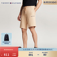 TOMMY HILFIGER【休闲运动】24春夏男简约刺绣抽绳腰合身短裤78JA313 卡其色DN2 S