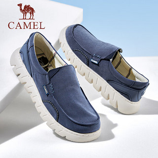 骆驼（CAMEL）2024春季轻便软弹舒适帆布休闲鞋透气干爽套脚乐福鞋 G14S076110 卡其 38